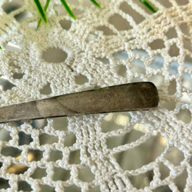 Совок для сахара "Нова" Таллинский ЮЗ. Мнц с серебрением, маркировка, патина. Винтаж, СССР. Картинка 4